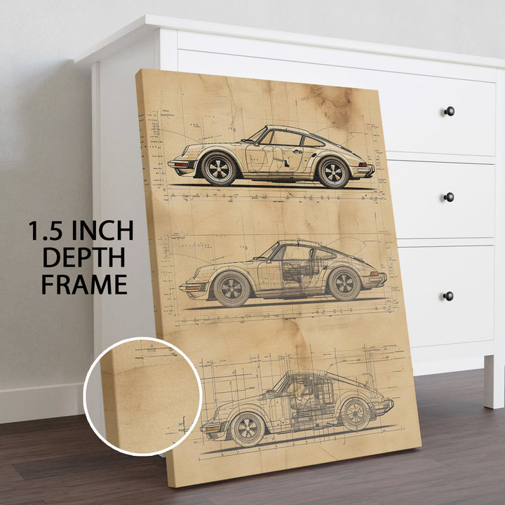 Blueprint Perfection Wall Art Painting, HD Canvas Print, Framed, Ready to Hang. (POMWA223)