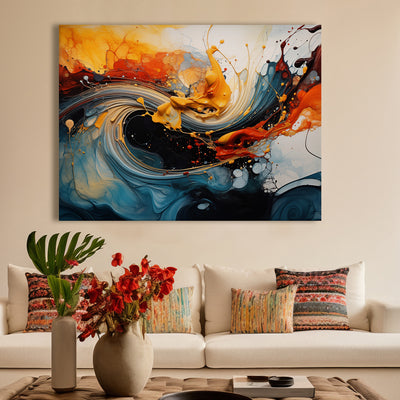 Framed Abstract Oil Pastel Style Wall Art Painting For Home and Hotels Wall Decoration