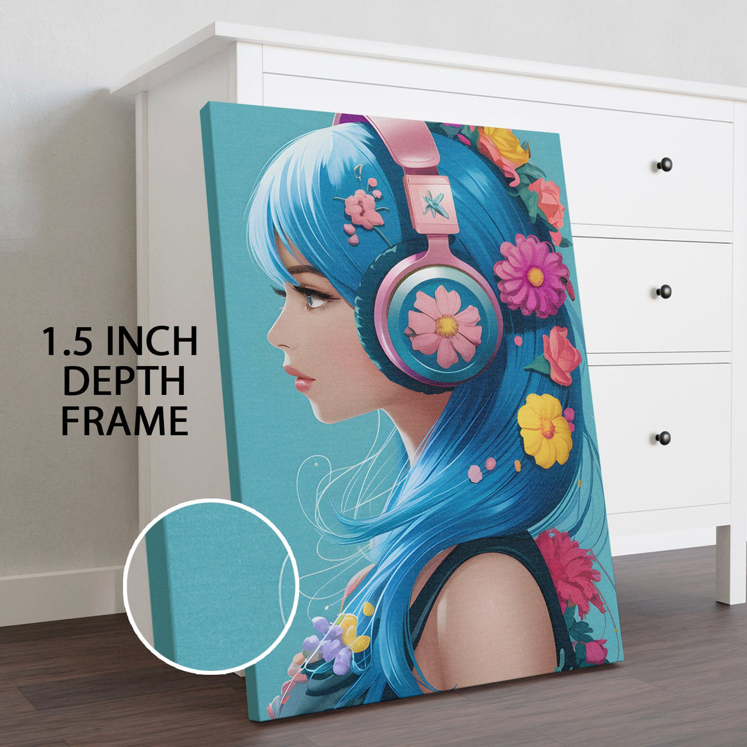 Floral Beats Wall Art Painting, HD Canvas Print, Framed, Ready to Hang. (POMWA182)