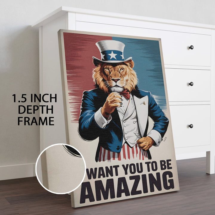 Fearless Pursuit Wall Art Painting, HD Canvas Print, Framed, Ready to Hang. (POMWA110)