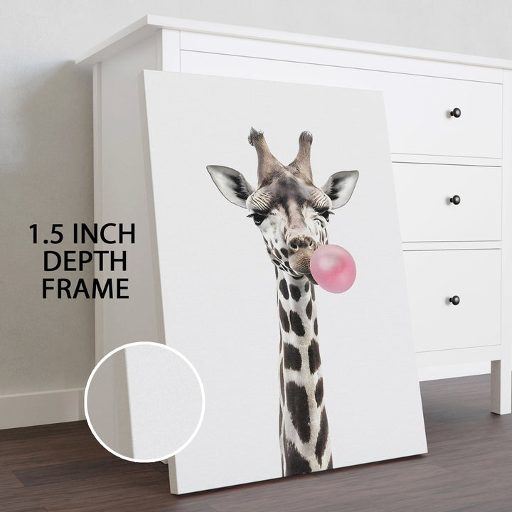 Pop Culture Giraffe Wall Art Painting, HD Canvas Print, Framed, Ready to Hang. (POMWA170)