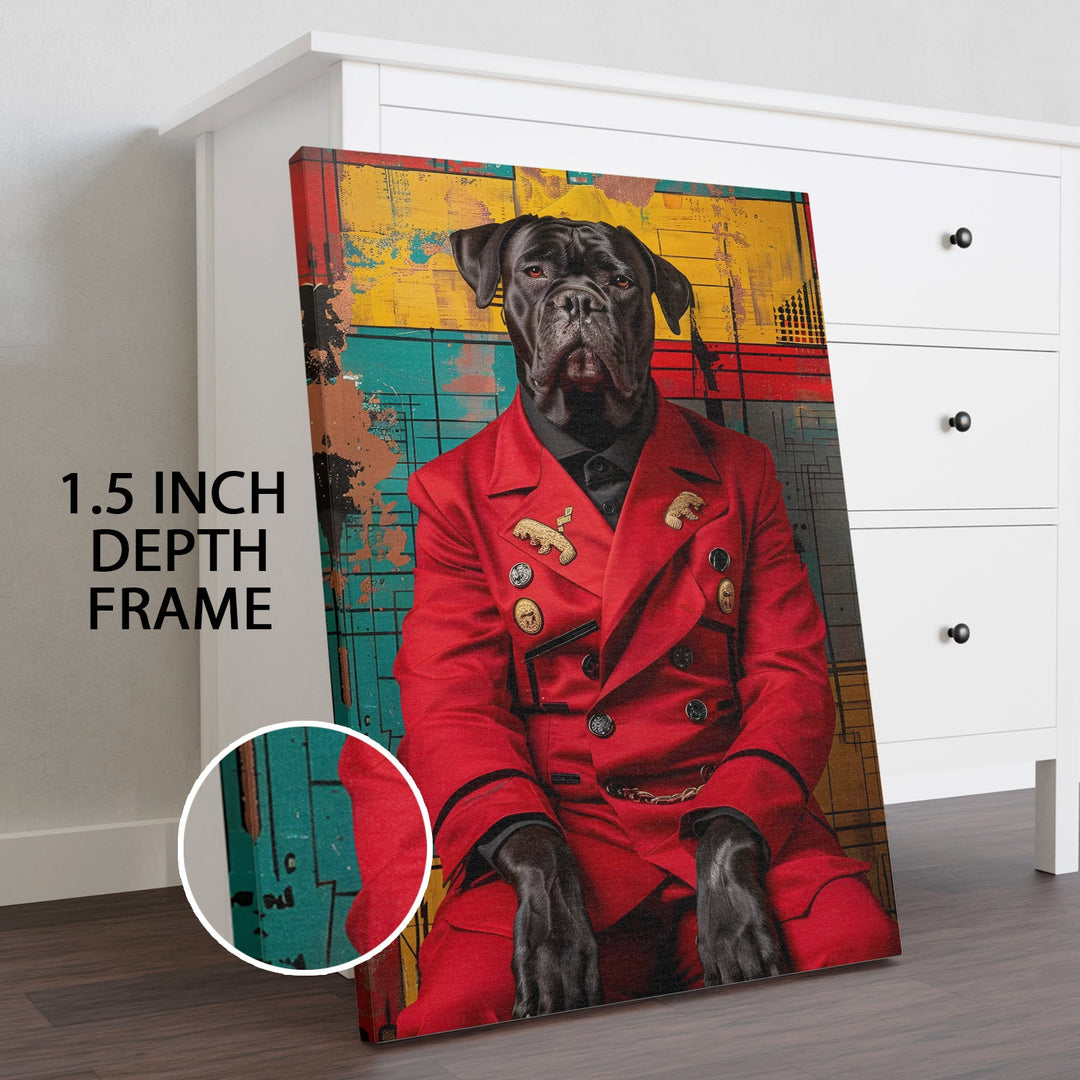 The Canine Commander Wall Art Painting, HD Canvas Print, Framed, Ready to Hang. (POMWA121)