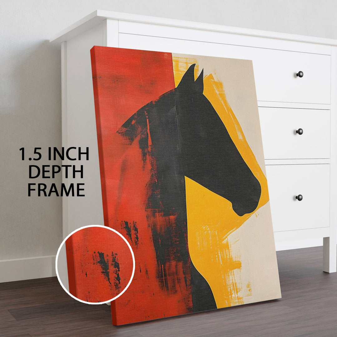 Abstract Stallion Wall Art Painting, HD Canvas Print, Framed, Ready to Hang. (ABMWA119)