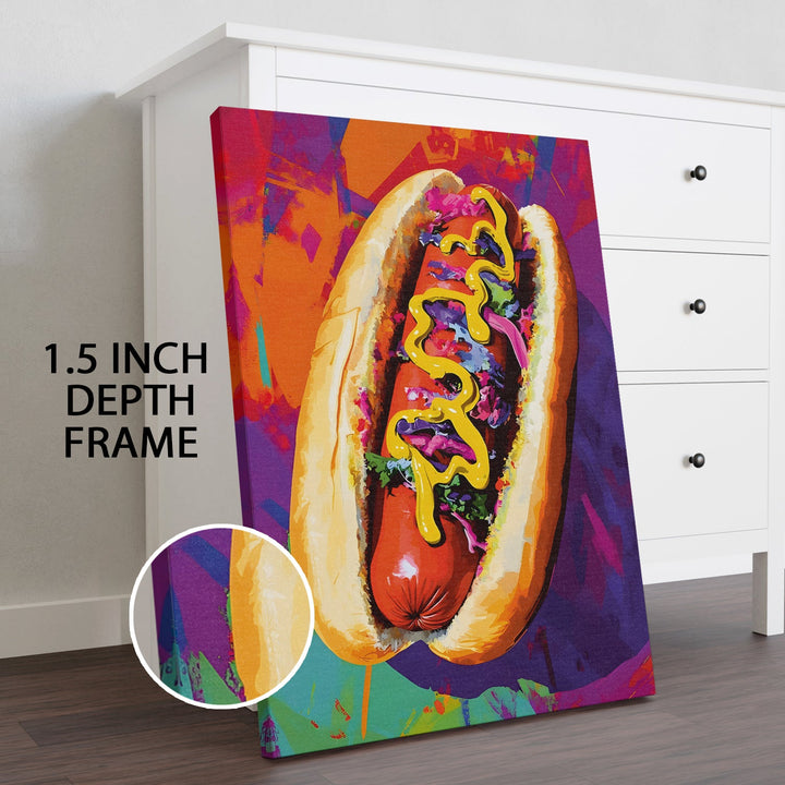 Mustard Mayhem Wall Art Painting, HD Canvas Print, Framed, Ready to Hang. (POMWA270)