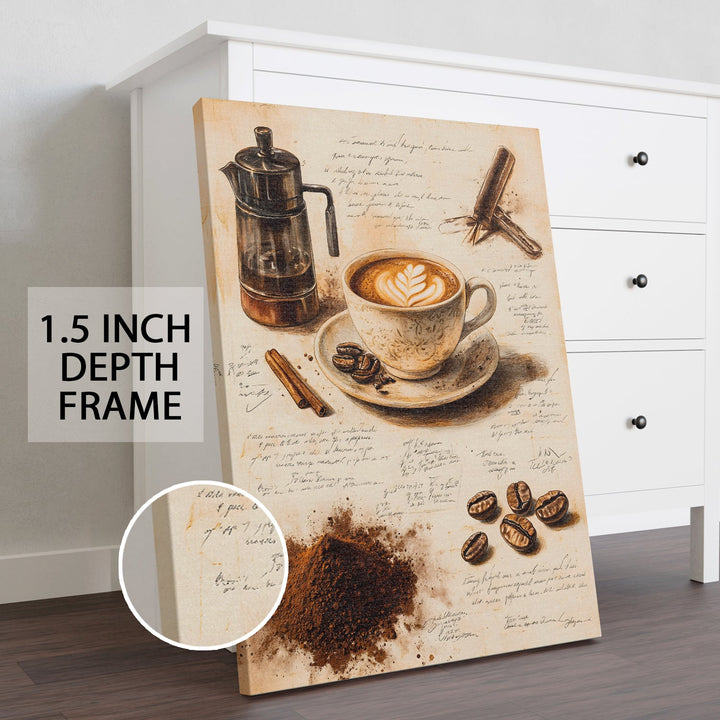 Brewing Perfection Wall Art Painting, HD Canvas Print, Framed, Ready to Hang. (KTCWA63)