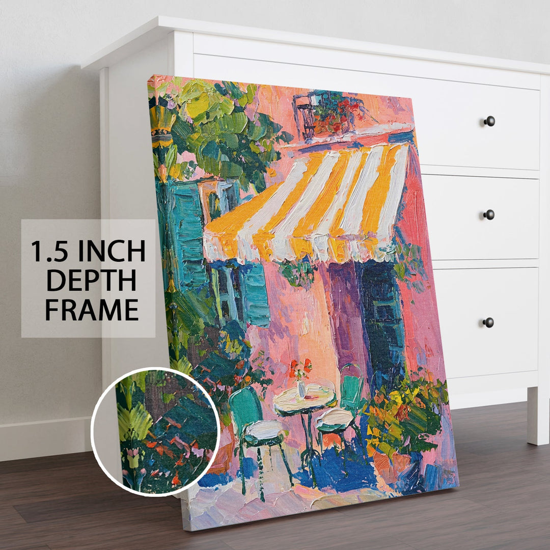 Vibrant Patio Escape Wall Art Painting, HD Canvas Print, Framed, Ready to Hang. (POMWA60)