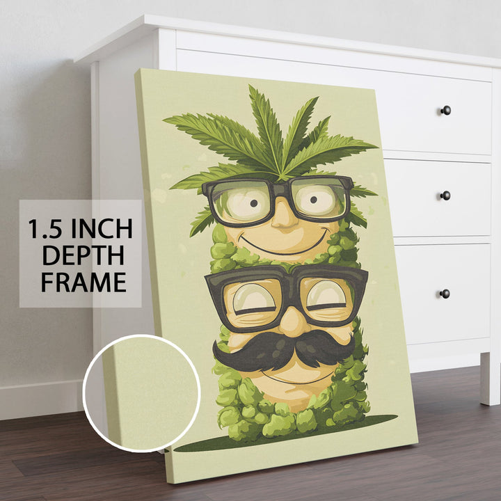 Glasses & Greenery Wall Art Painting, HD Canvas Print, Framed, Ready to Hang. (KTCWA68)