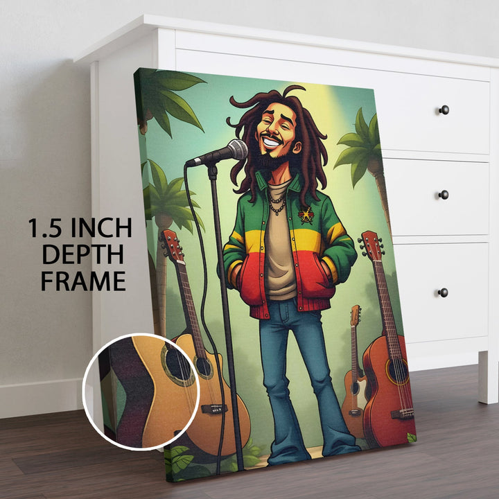 Reggae Soul – Cartoon Pop Wall Art Painting, HD Canvas Print, Framed, Ready to Hang. (POMWA318)