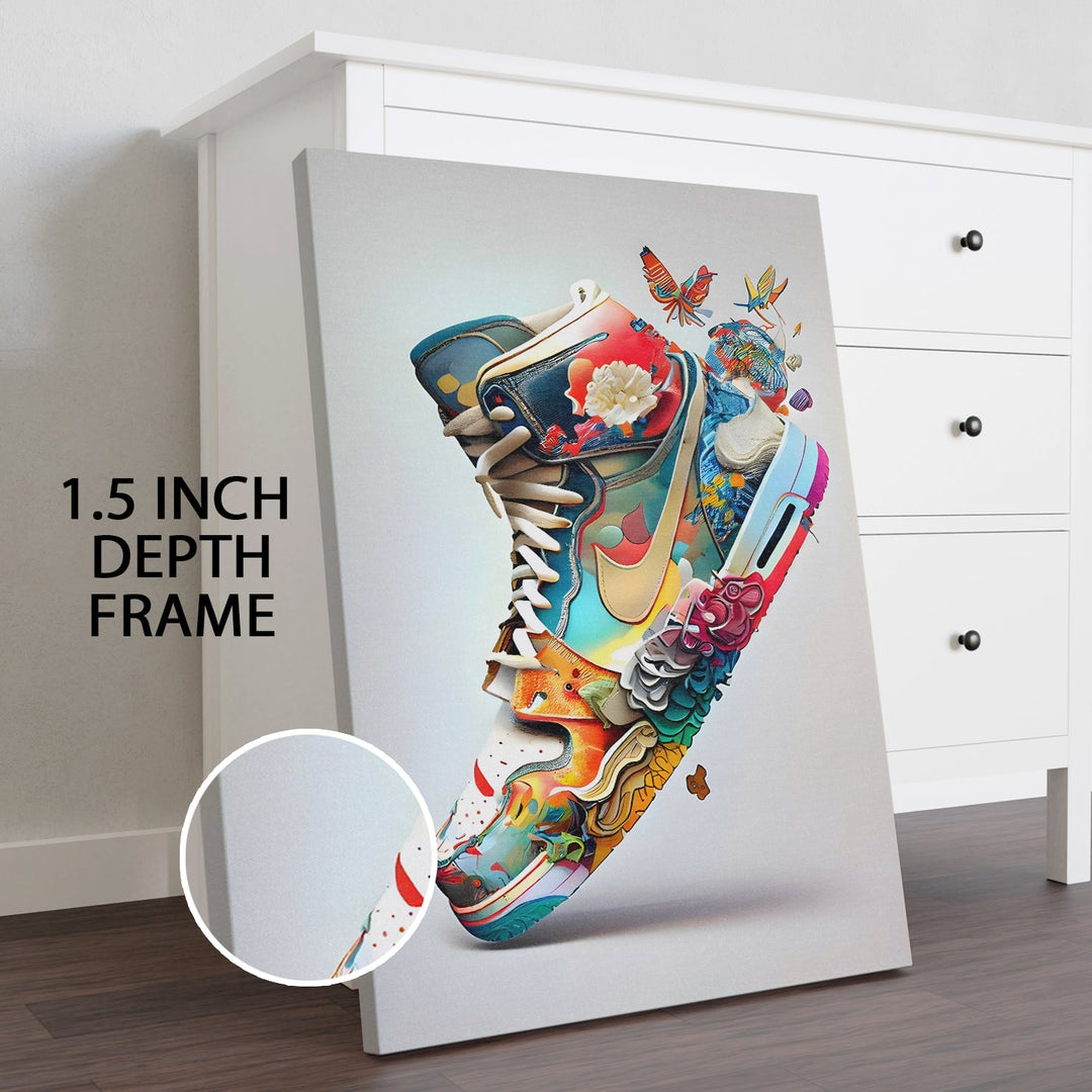 Urban Bloom Runner Wall Art Painting, HD Canvas Print, Framed, Ready to Hang. (POMWA305)