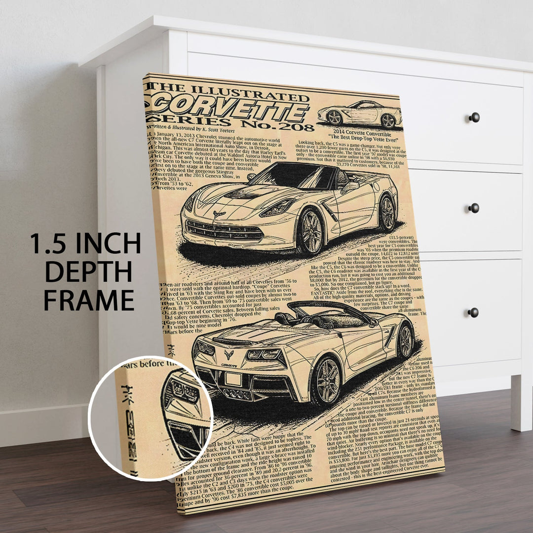 Muscle Car Paper Wall Art Painting, HD Canvas Print, Framed, Ready to Hang. (POMWA227)