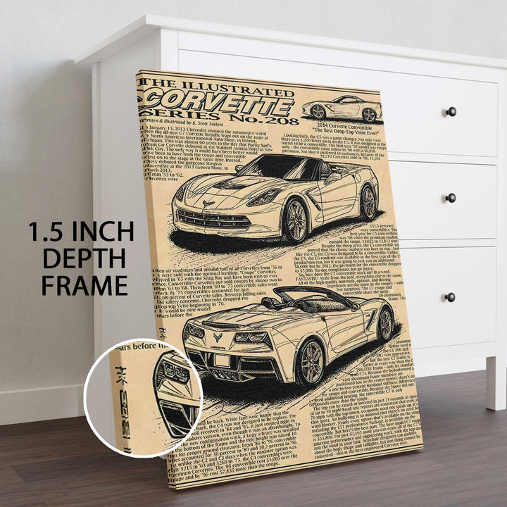 Muscle Car Paper Wall Art Painting, HD Canvas Print, Framed, Ready to Hang. (POMWA227)