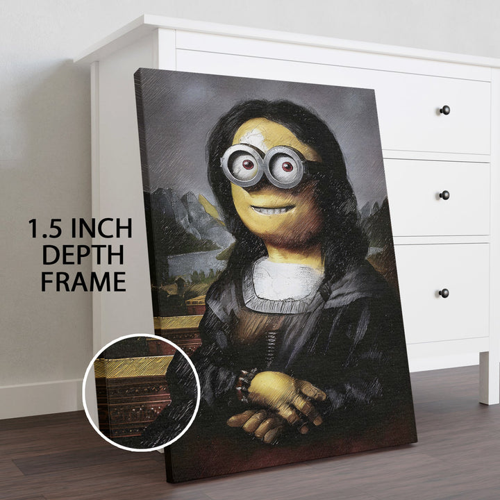 The Mona Giggle Wall Art Painting, HD Canvas Print, Framed, Ready to Hang. (POMWA179)