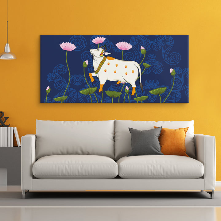 Indian Traditional Pichwai Wall Art Canvas Painting for Home Decor (PICHWA12)