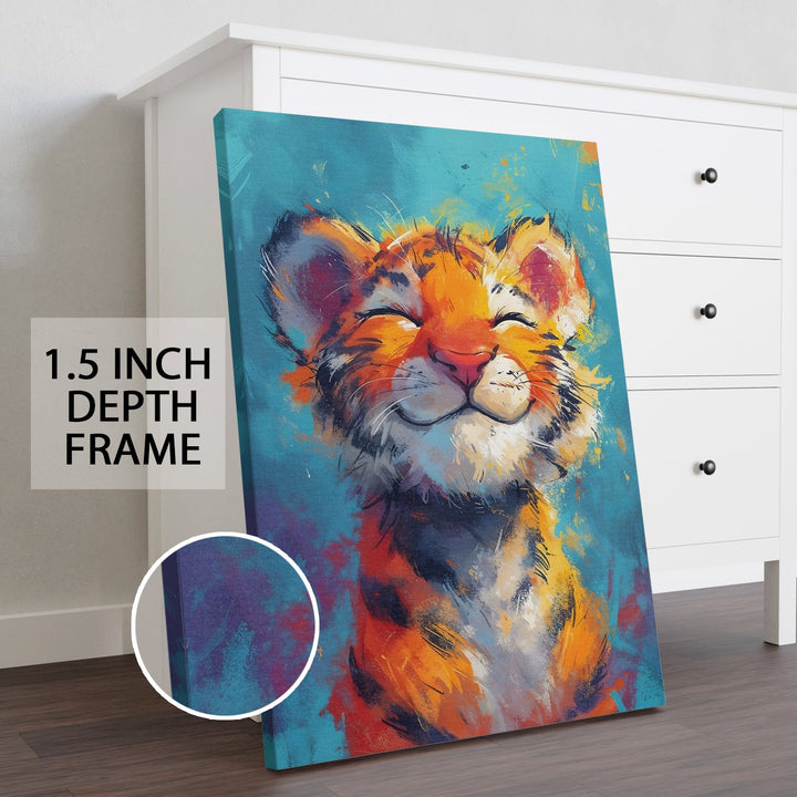 Tiger’s Bliss Wall Art Painting, HD Canvas Print, Framed, Ready to Hang. (ABMWA101)