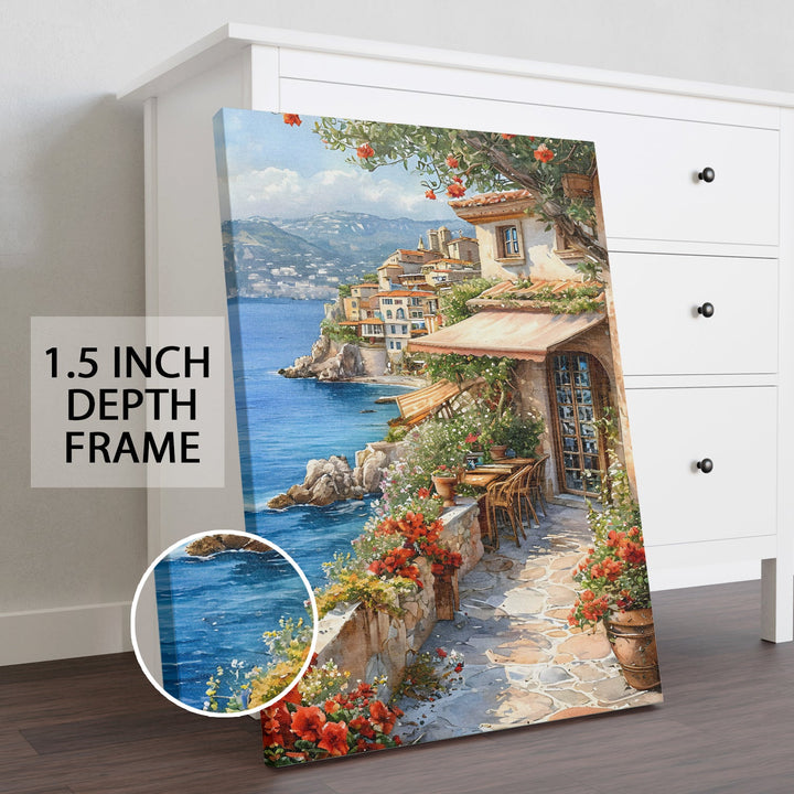 Italian Riviera Bliss Wall Art Painting, HD Canvas Print, Framed, Ready to Hang. (AMWA57)