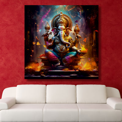 Lord Ganesha Canvas Painting 
