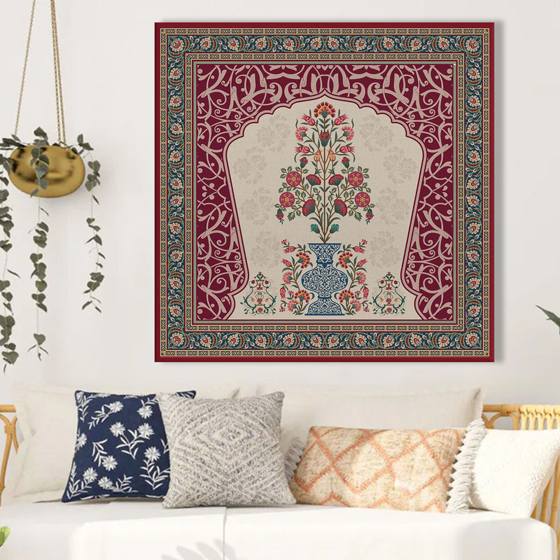 Indian Kalamkari Wall Art Large Size Canvas Painting For Home and Office Decor