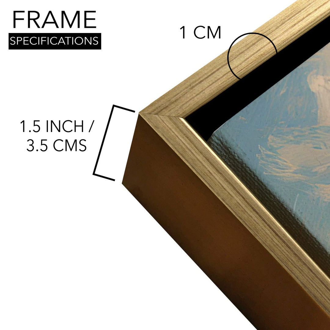 European Countryside Vintage Wall Art, HD Canvas Print, Golden Floater Framed, Ready to Hang, (24 In x 48 In). (EURP-WA-02)
