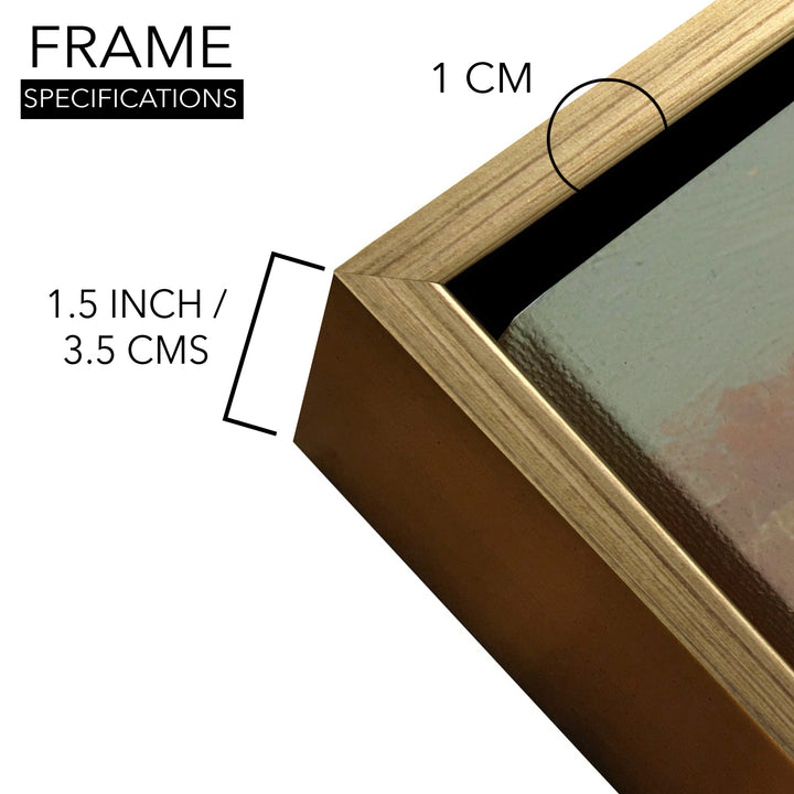 Banaras Ghats Painting Wall Art – Varanasi Riverfront with Golden Floater Frame – HD Print Large Canvas, Ready to Hang, Size: 2X4FT, (BAWA35)