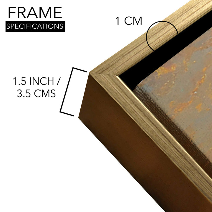 Banaras Ghats Painting Wall Art – Varanasi Riverfront with Golden Floater Frame – HD Print Large Canvas, Ready to Hang, Size: 2X4FT, (BAWA33)