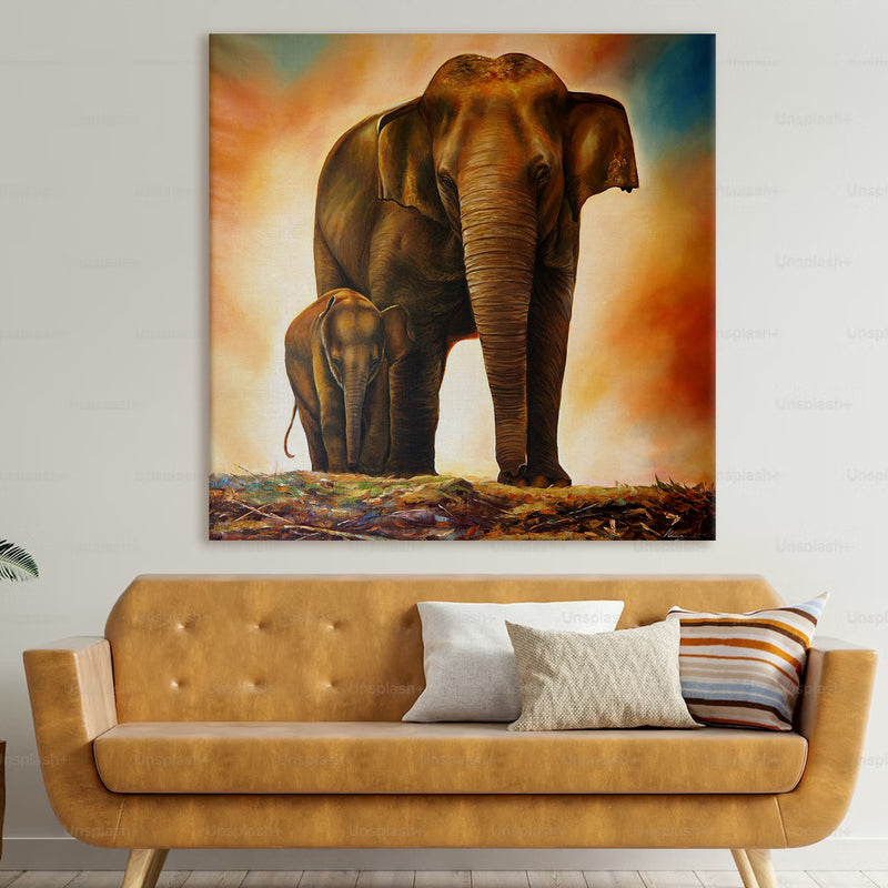 Large Wildlife Canvas Wall Art Painting for Living Room and Office.