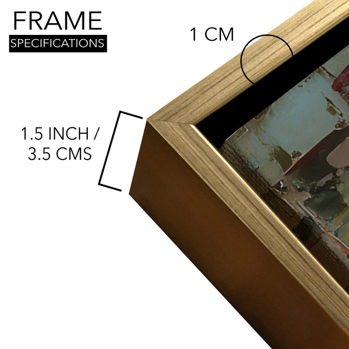 Romantic Tuscan Street Wall Art, HD Canvas Print, Golden Floater Framed, Ready to Hang, (24 In x 48 In). (EURP-WA-08)