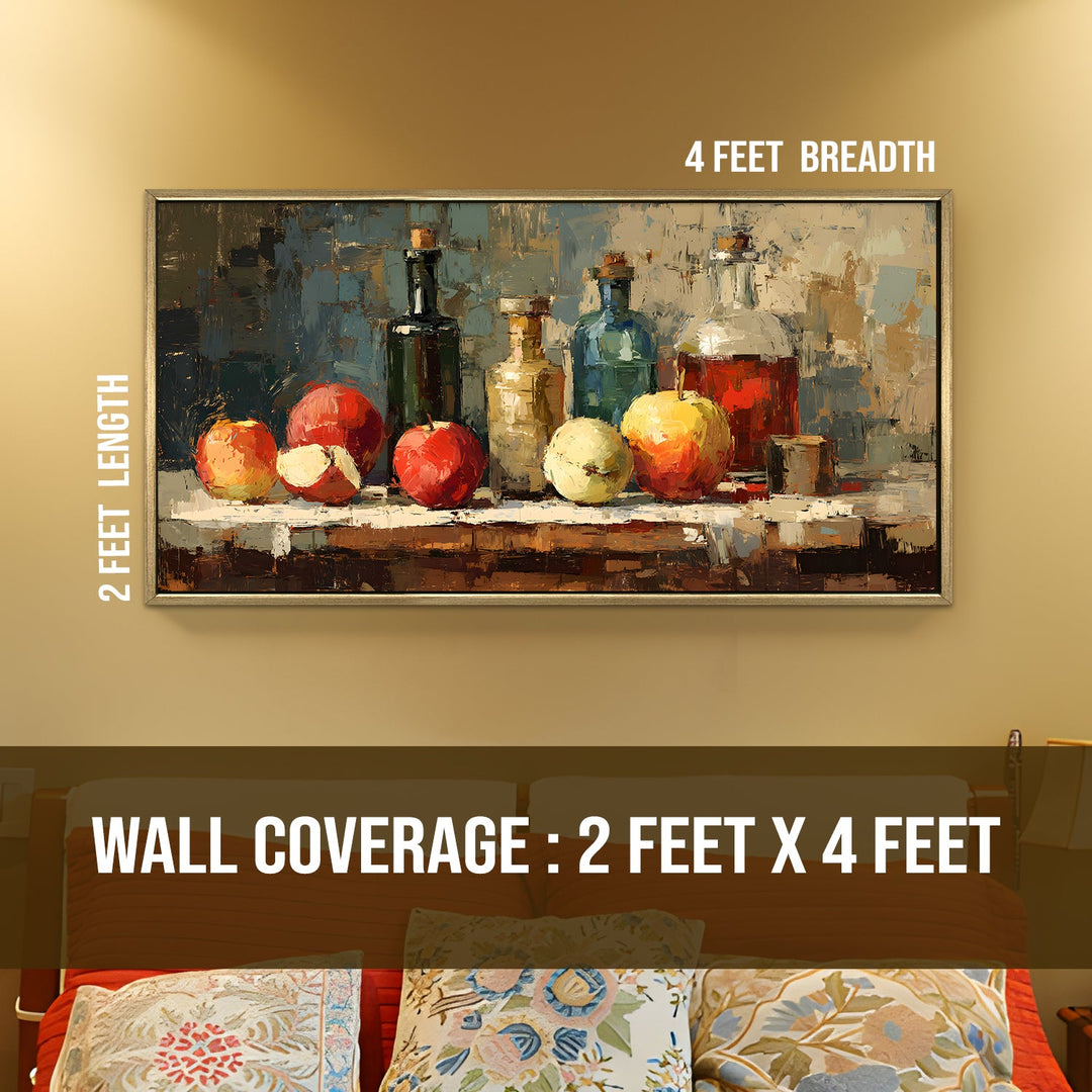 European Kitchen Wall Art, HD Canvas Print, Golden Floater Framed, Ready to Hang, (24 In x 48 In). (EURP-WA-07)