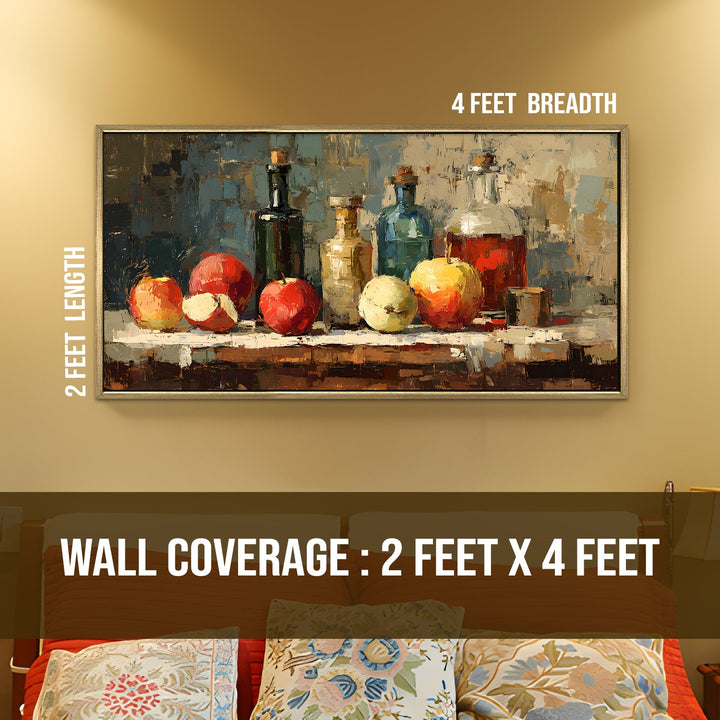 European Kitchen Wall Art, HD Canvas Print, Golden Floater Framed, Ready to Hang, (24 In x 48 In). (EURP-WA-07)