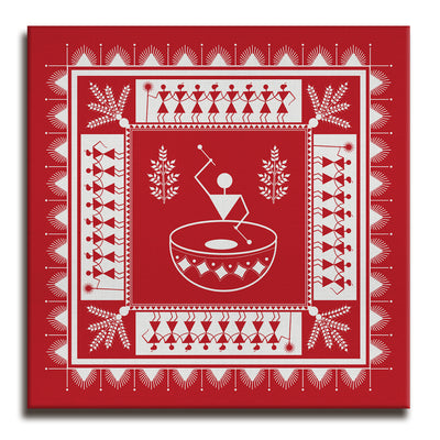 Warli Ethnic Wall Art Canvas Painting For Home Decor Ready To Hang Art