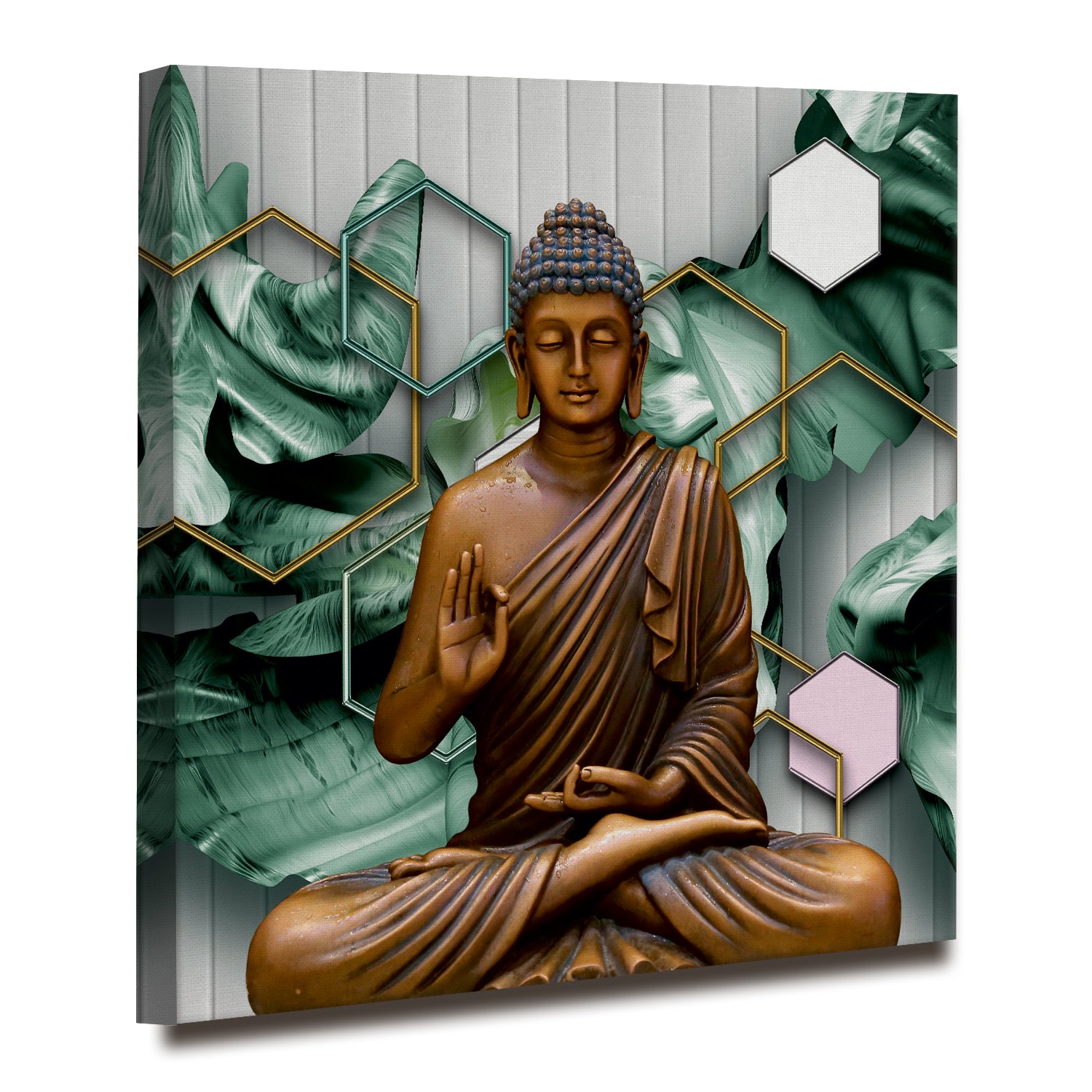 Lord Buddha Vastu 5 Panel Wall Art - Serenity and Enlightenment – Paper ...