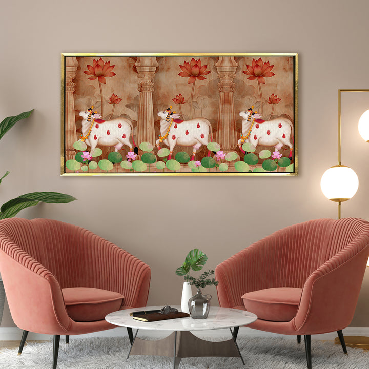 Indian Traditional Pichwai Wall Art Canvas Painting for Home Decor (PICHWA07)