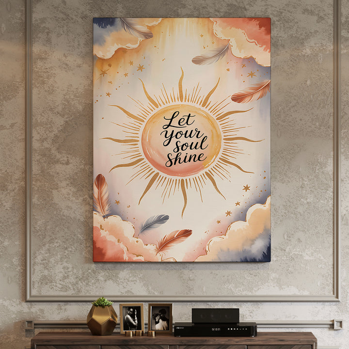 Let Your Soul Shine Boho Motivational Wrapped Canvas HD Print (BOHO_WA_040)