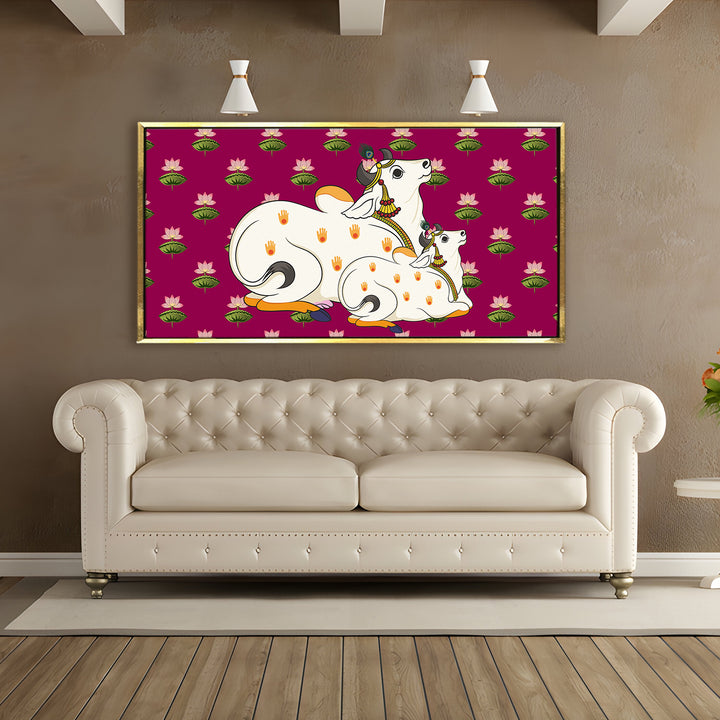 Indian Traditional Pichwai Wall Art Canvas Painting for Home Decor (PICHWA09)