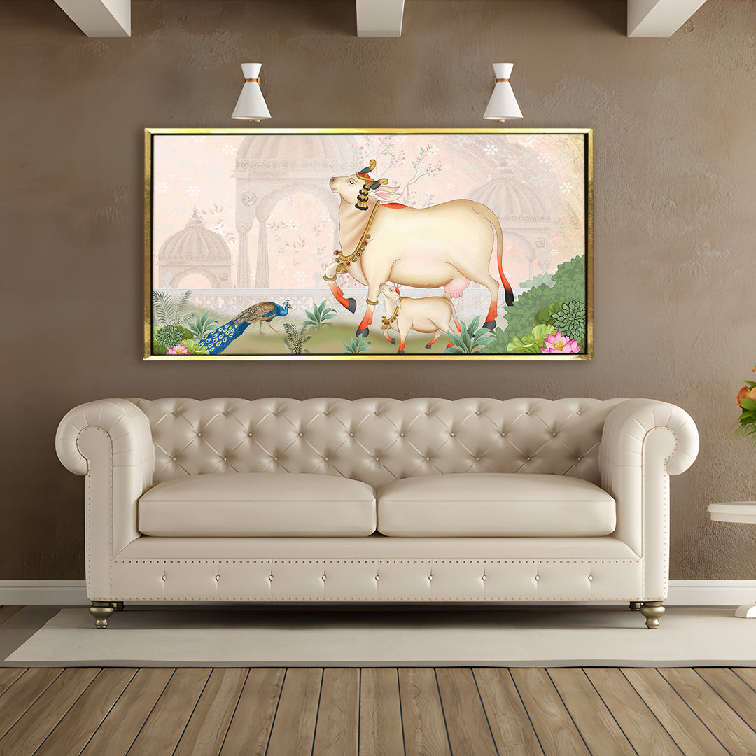 Indian Traditional Pichwai Wall Art Canvas Painting for Home Decor (PICHWA06)