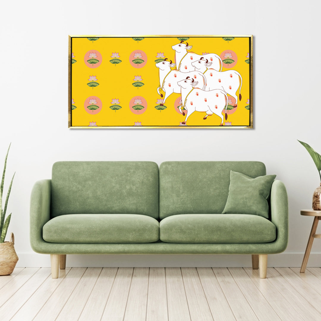Indian Traditional Pichwai Wall Art Canvas Painting for Home Decor (PICHWA08)