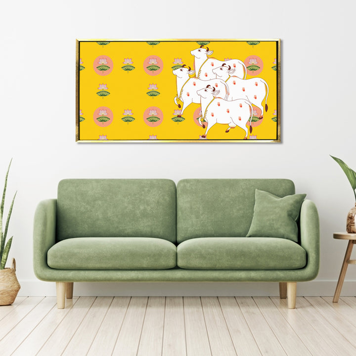 Indian Traditional Pichwai Wall Art Canvas Painting for Home Decor (PICHWA08)