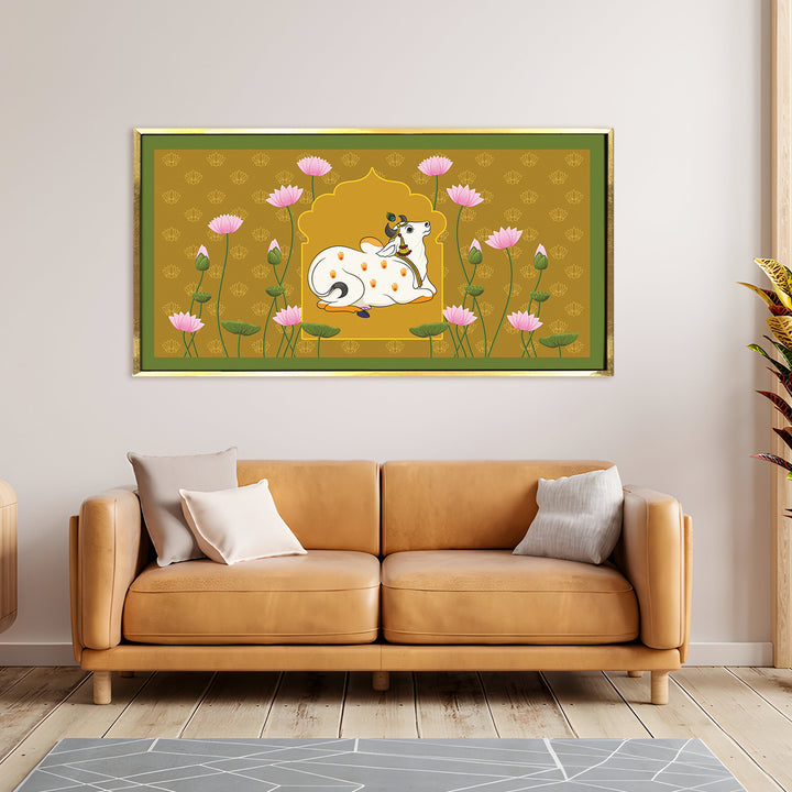 Indian Traditional Pichwai Wall Art Canvas Painting for Home Decor (PICHWA14)