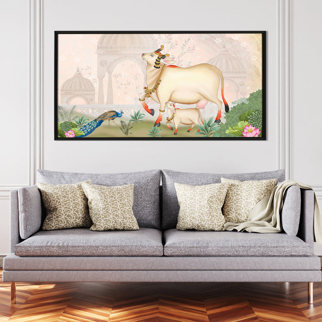 Indian Traditional Pichwai Wall Art Canvas Painting for Home Decor (PICHWA06)