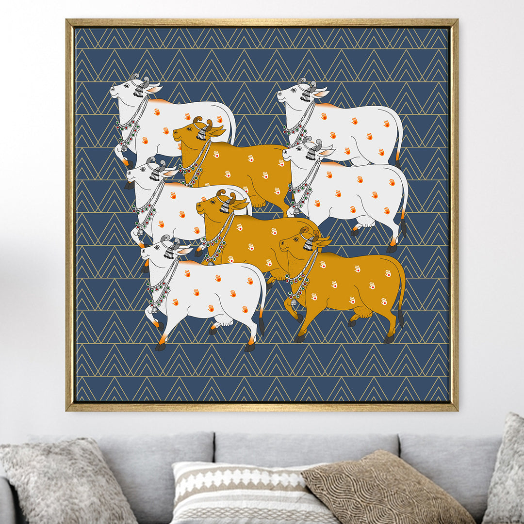 Indian Traditional Pichwai Wall Art Canvas Painting for Home Decor (PICHWA04)