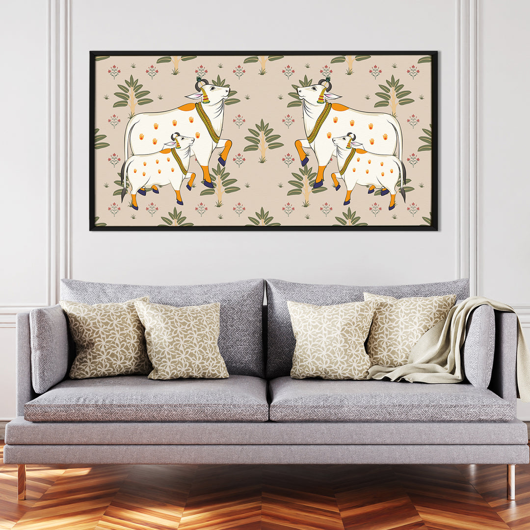 Indian Traditional Pichwai Wall Art Canvas Painting for Home Decor (PICHWA15)