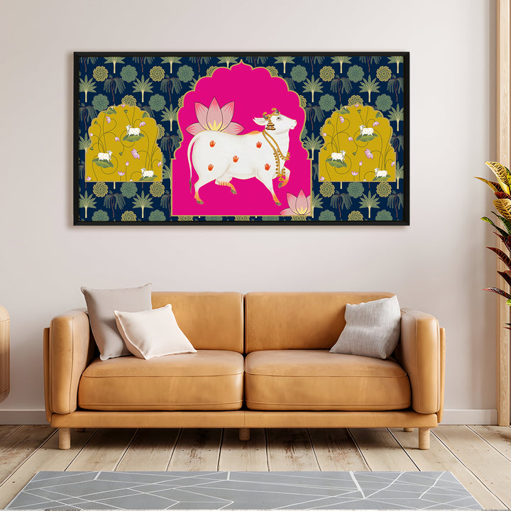 Indian Traditional Pichwai Wall Art Canvas Painting for Home Decor (PICHWA10)
