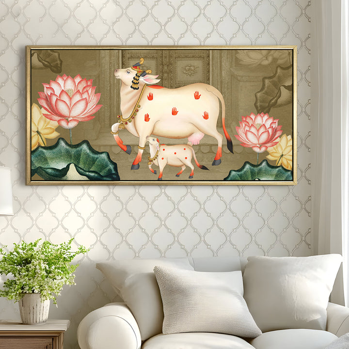 Indian Traditional Pichwai Wall Art Canvas Painting for Home Decor (PICHWA18)