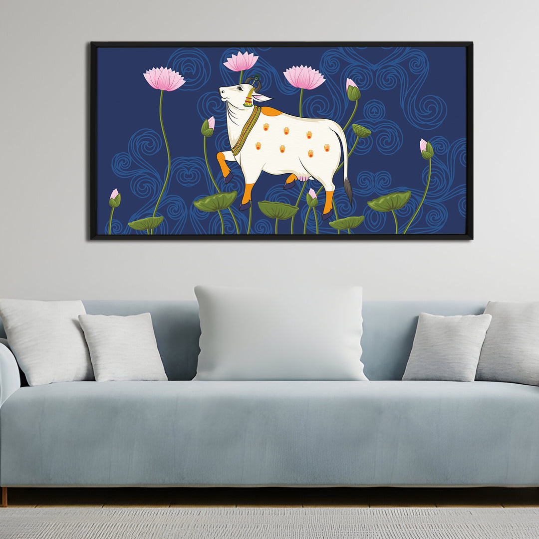 Indian Traditional Pichwai Wall Art Canvas Painting for Home Decor (PICHWA12)