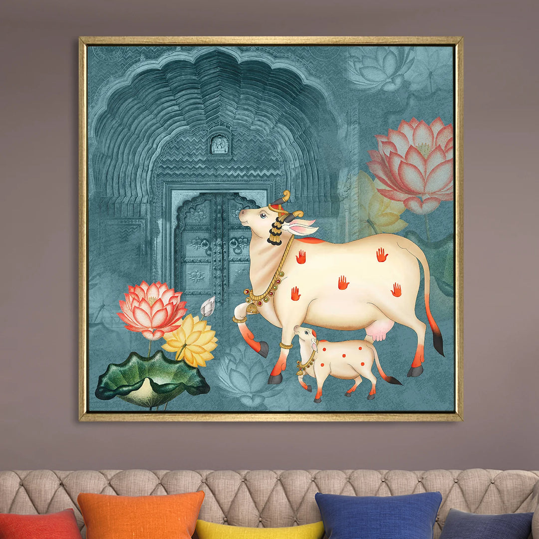 Indian Traditional Pichwai Canvas Painting for Home and Office Decor (PICHWA01)