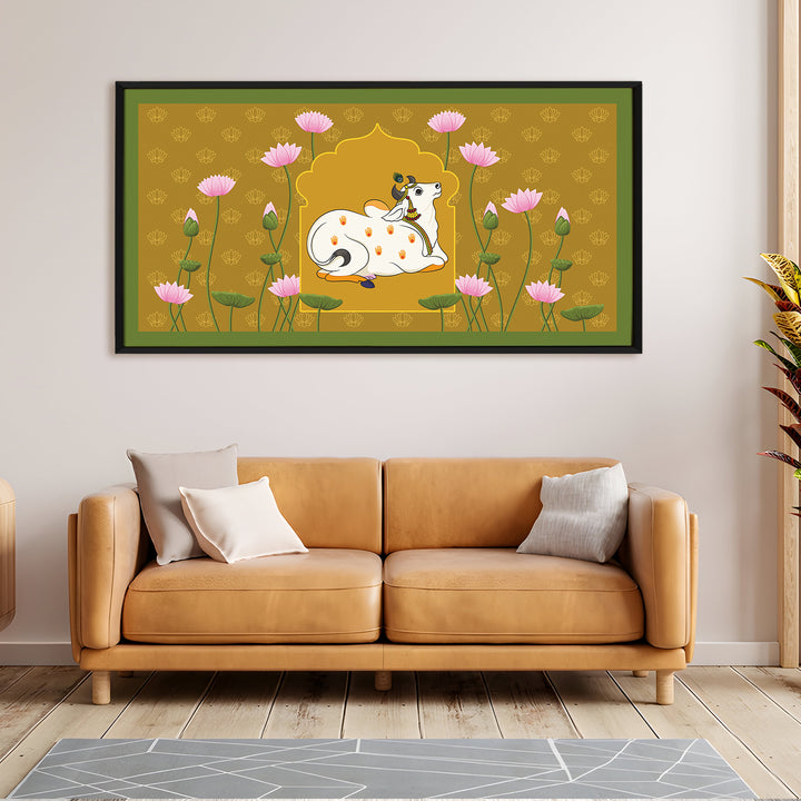 Indian Traditional Pichwai Wall Art Canvas Painting for Home Decor (PICHWA14)
