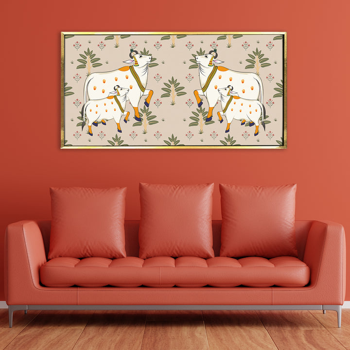 Indian Traditional Pichwai Wall Art Canvas Painting for Home Decor (PICHWA15)