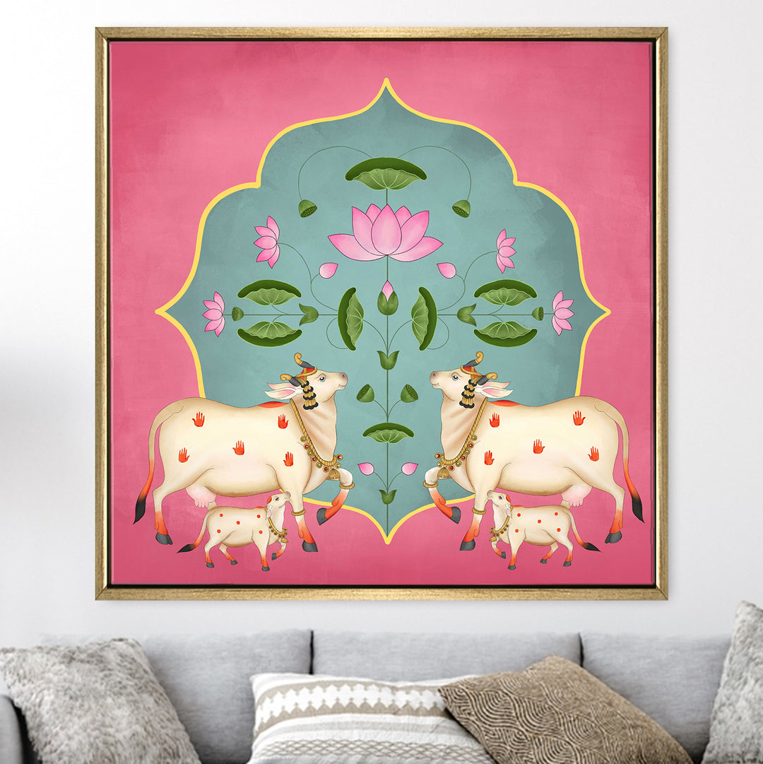 Indian Traditional Pichwai Wall Art Canvas Painting for Home Decor (PICHWA27)