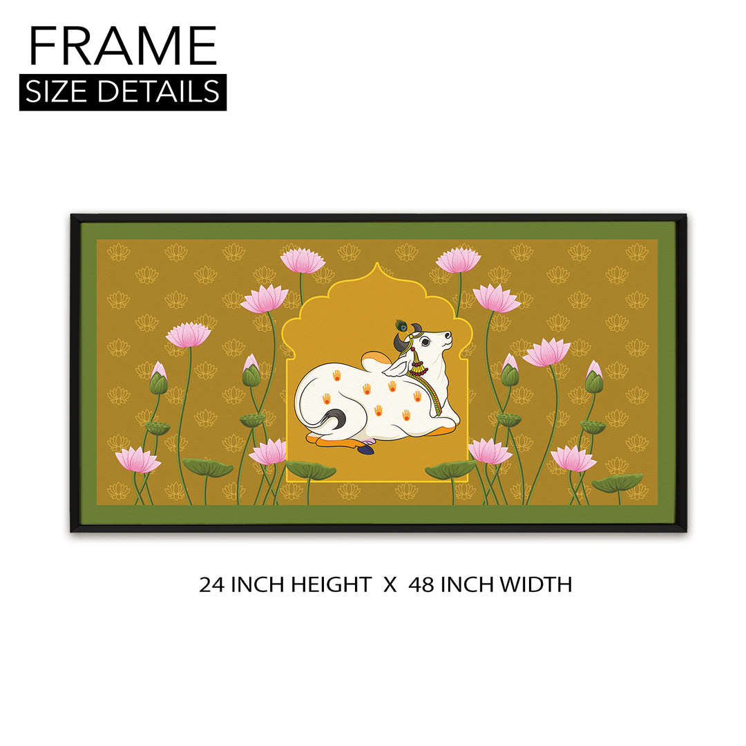 Indian Traditional Pichwai Wall Art Canvas Painting for Home Decor (PICHWA14)