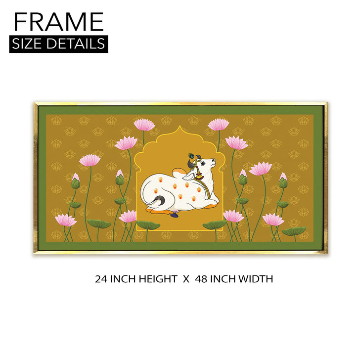 Indian Traditional Pichwai Wall Art Canvas Painting for Home Decor (PICHWA14)