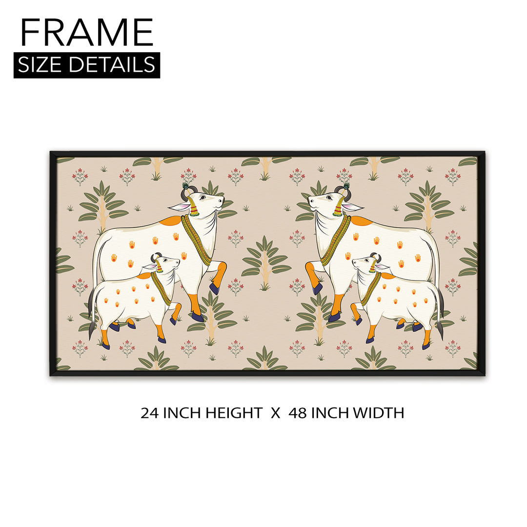 Indian Traditional Pichwai Wall Art Canvas Painting for Home Decor (PICHWA15)